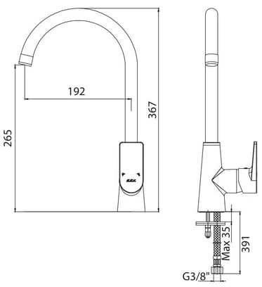 ECA Dalia Mutfak Eviye Bataryası Krom,102118354 - Resim 2