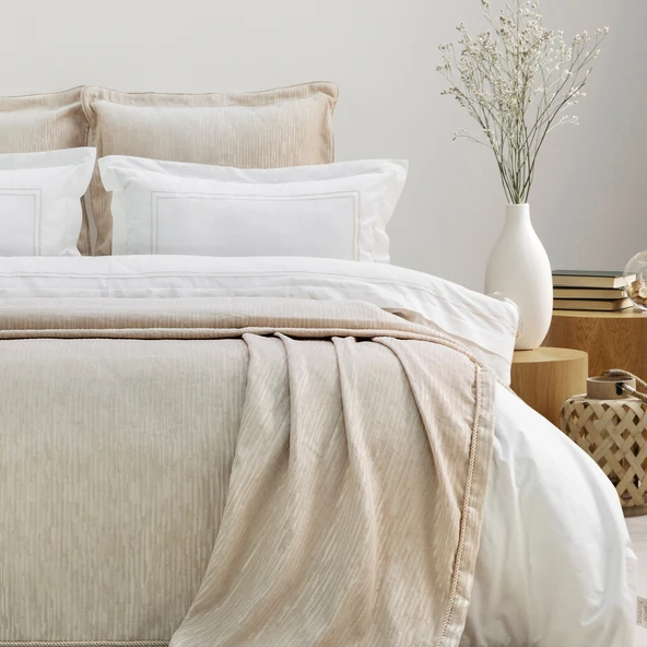 Schafer Home Pavia Şönil Yatak Örtüsü Nevresim Seti 7 Parça-Bej - 2