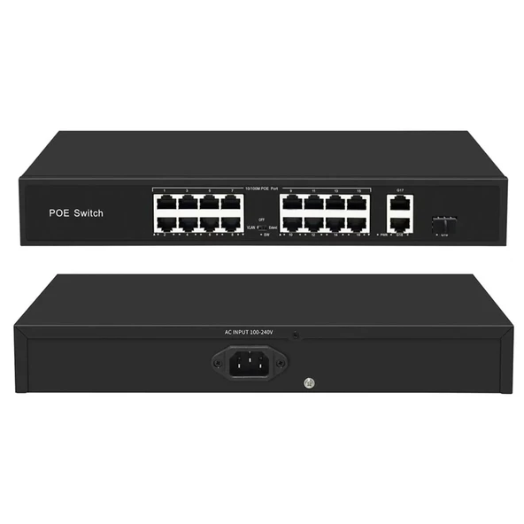 Isee Switch Iss-4019p 16 Port Poe 10/100 2 Port Gigabit Uplink +1 Sfp