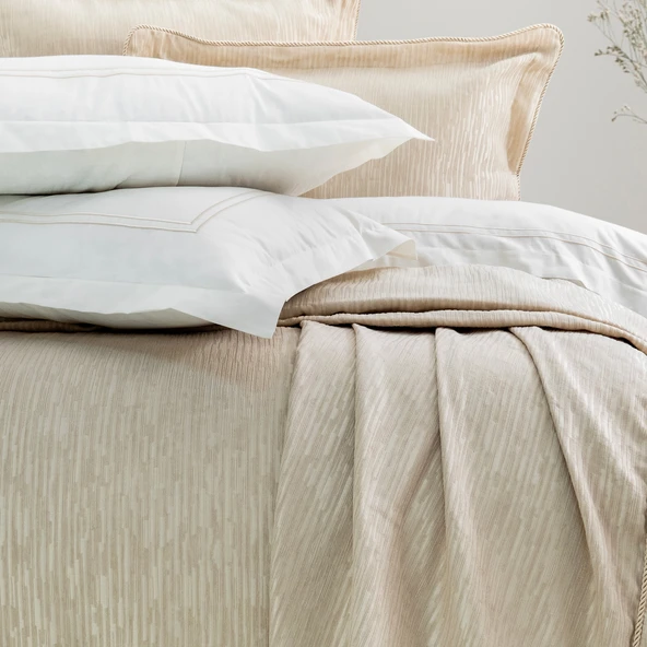 Schafer Home Pavia Şönil Yatak Örtüsü Nevresim Seti 7 Parça-Bej - 4