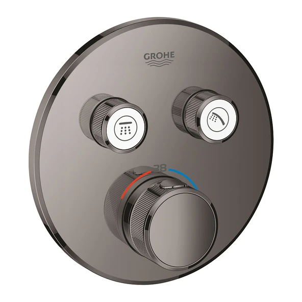 Grohe Grohtherm SmartControl Ankastre Termostatik Banyo/Duş Bataryası (Sıva Üstü Grubu), 2 Yollu, Sert Grafit, 29119A00