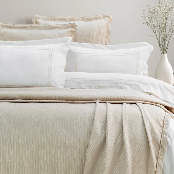 Schafer Home Pavia Şönil Yatak Örtüsü Nevresim Seti 7 Parça-Bej - 3