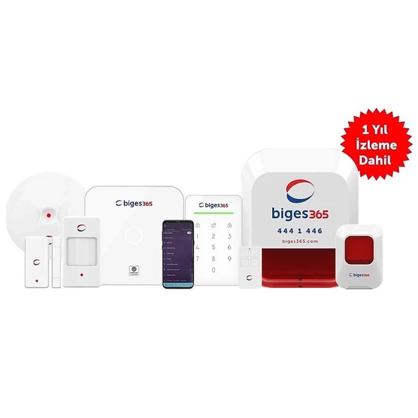 Biges Bgs365-bk-4g Smart Kablosuz Alarm Seti Ultra Ev/işyeri 1 Yıl İzleme