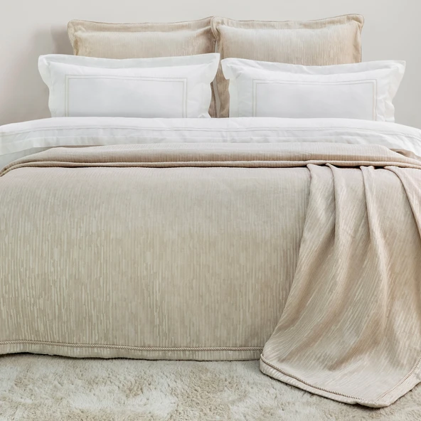 Schafer Home Pavia Şönil Yatak Örtüsü Nevresim Seti 7 Parça-Bej