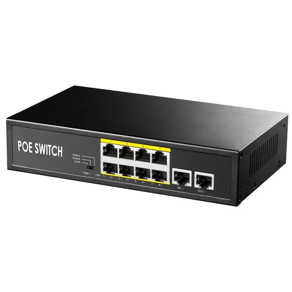 Poe Switch 8 Port + 2 Uplink Megabit