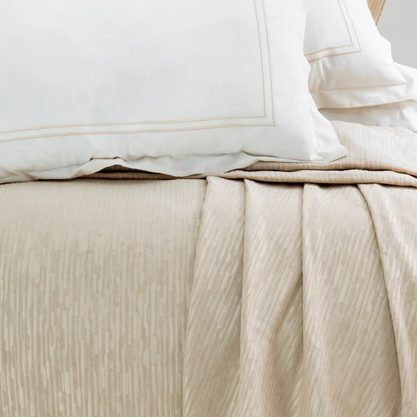 Schafer Home Pavia Şönil Yatak Örtüsü Nevresim Seti 7 Parça-Bej - 5