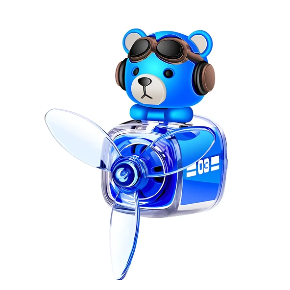 Pervaneli Klima Süsü Oto Koku Klipsi Mavi Pilot Kedi Hava Ferahlatıcı Maskot