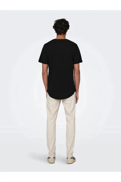 Only&sons 22002973 0 Yaka Erkek Tshirt - Siyah - 3