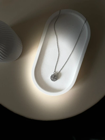 Çelik Silver Açılır ve Kapanır Kolye - 1