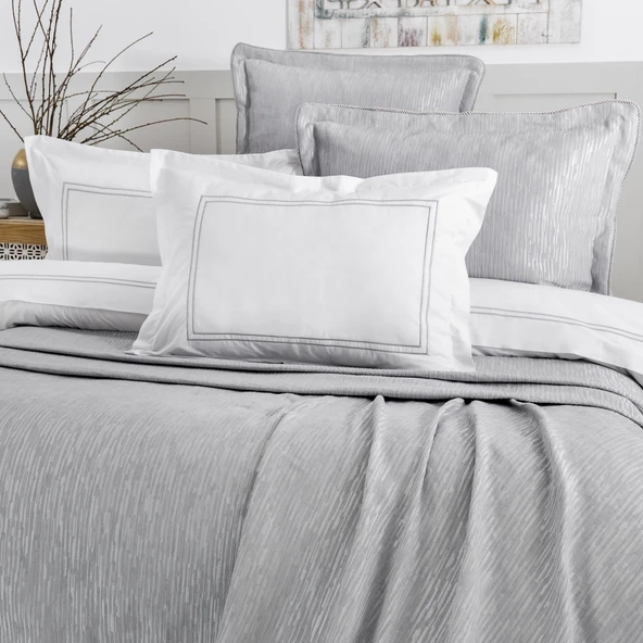 Schafer Home Pavia Şönil Yatak Örtüsü Nevresim Seti 7 Parça-Gri - 3