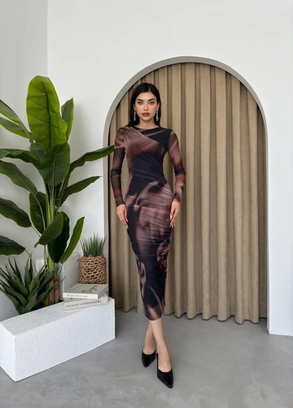 Amarone Tül Elbise - Resim 3