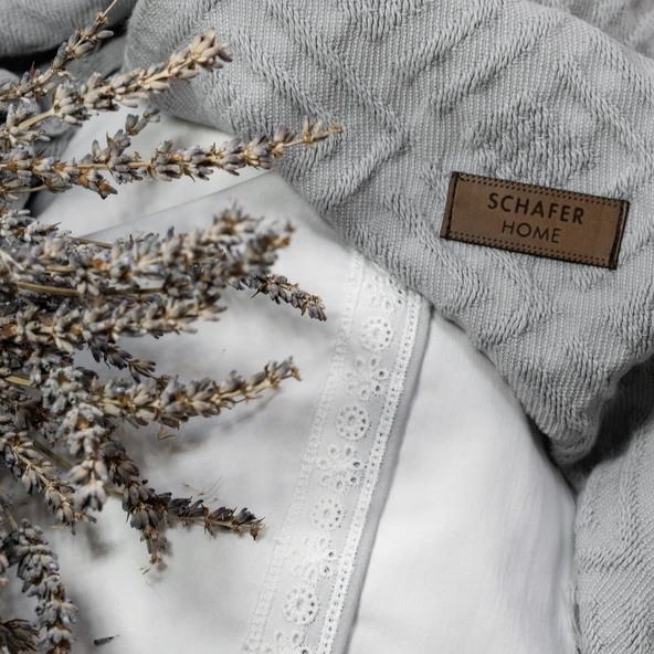 Schafer Home Kylie Yatak Örtüsü Nevresim Seti 7 Parça-Gri - 6