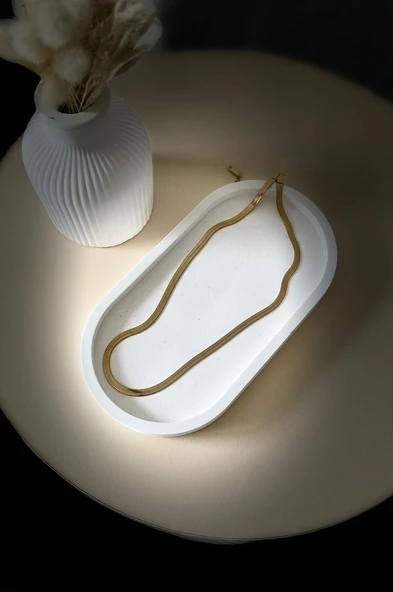 Çelik İtalyan Kolye 45cm GOLD - 2
