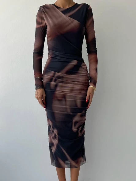 Amarone Tül Elbise - Resim 2