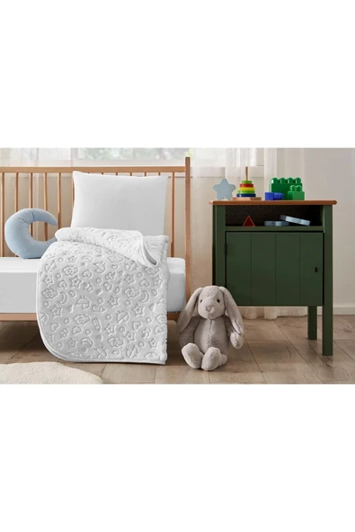 Embos Bebek Battaniyesi 100x120 - Açık Gri - 3