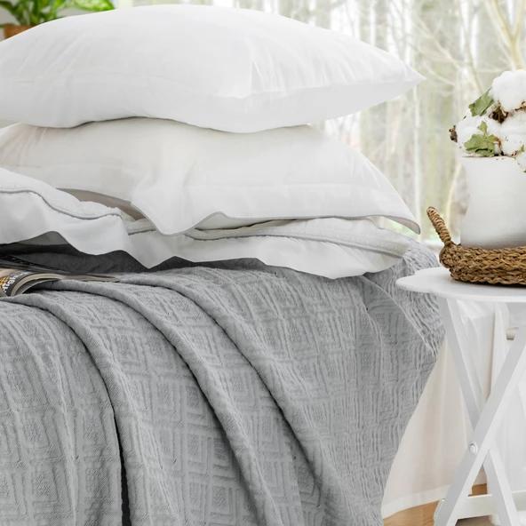 Schafer Home Kylie Yatak Örtüsü Nevresim Seti 7 Parça-Gri - 2