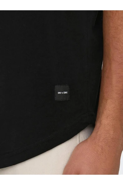 Only&sons 22002973 0 Yaka Erkek Tshirt - Siyah - 7