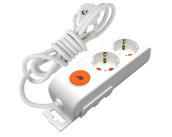 Mutlusan 2li Anahtarlı Topraklı Grup Priz Çocuk Korumalı 2 Metre