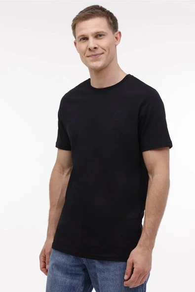 Lumberjack Ct102 0 Yaka Erkek Tshirt - Siyah - 1