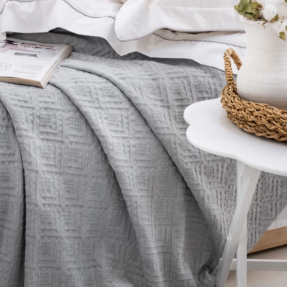 Schafer Home Kylie Yatak Örtüsü Nevresim Seti 7 Parça-Gri - 3