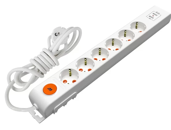 Mutlusan 6lı Anahtarlı Topraklı Grup Priz Usb Telefon Şarjı Korumalı 3 Metre