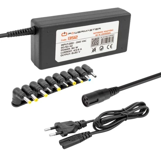 15 Volt - 20 Volt/4.5 Amper - 6 Amper Arası 90 Watt Çok Uçlu Universal Notebook Adaptörü - 1