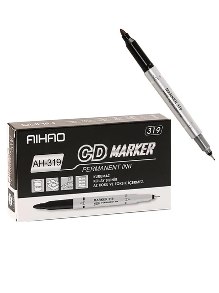 Aıhao AH-319 Çift Uçlu CD Ve DVD Kalemi Siyah Renk - 8
