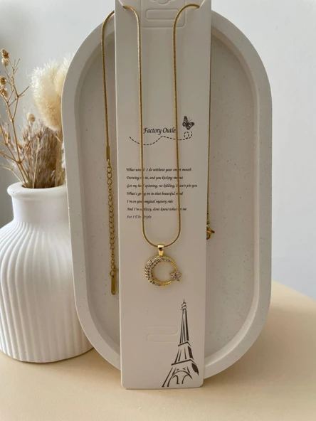 Çelik Gold Ayyıldız Kolye 45cm - 1