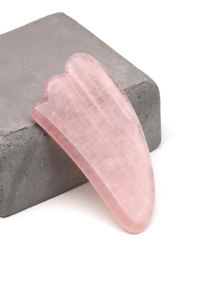 Pembe Kuvars Doğal Taş Gua Sha Yüz Masaj Taşı