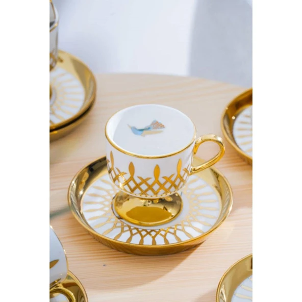 Acar Leoni 6 Kişilik Kahve Fincanı Takımı - 90 ml HXF-08430 - 2