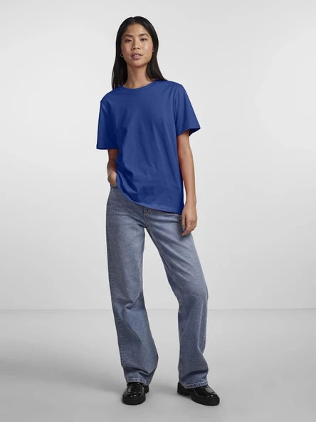 Only Pieces 17140802 0 Yaka Kadin Body - Saks Mavi - Resim 2