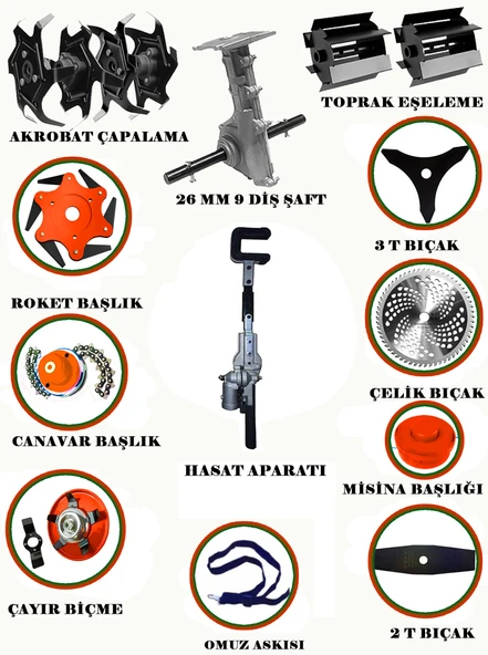 Lombard 13 Parça Özel Set Çapa Seti+ Yan tipi Benzinli Motorlu Tırpan + Zeytin Badem Hasat Makinası - 2
