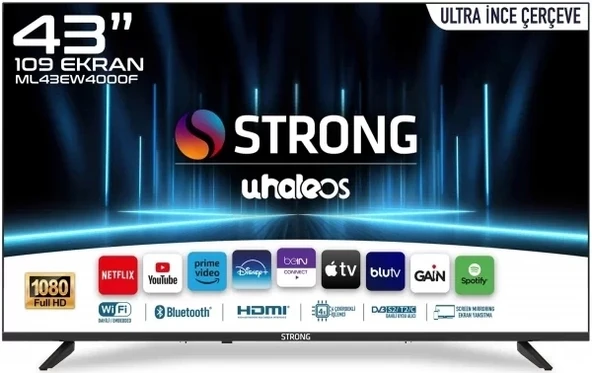 Strong Ml43ew4000f Televizyon 43" 109 Ekran Uydu Alıcılı 4k Smart Led Tv Ultra İnce - 1