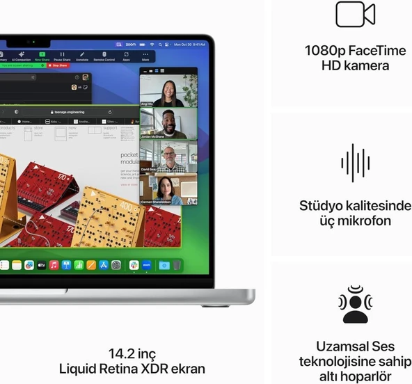 MacBook Pro M3 16 GB 1 TB SSD 14" MXE13TU/A Gümüş Outlet (Açıklamayı Okuyunuz) - 6