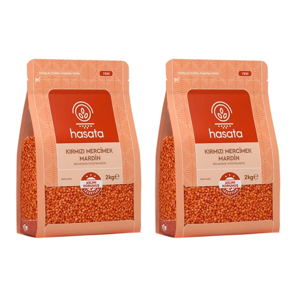 Hasata Kırmızı Mercimek Mardin 2 kg x 2 Adet - 1