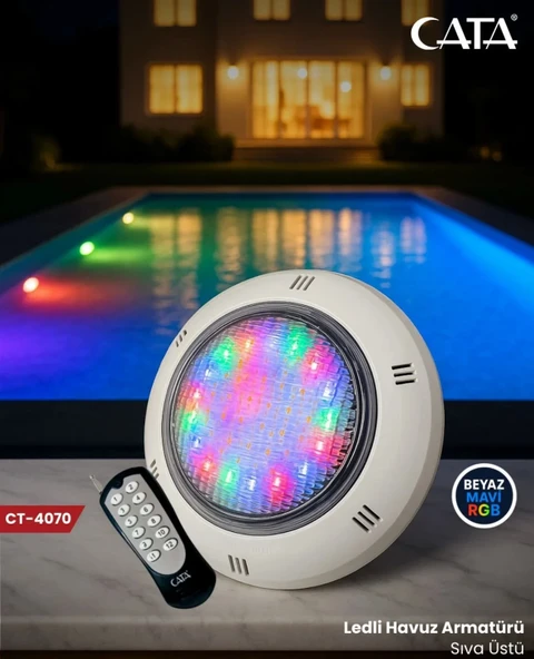 Cata Ct-4070 35 Watt Havuz Armatürü 5 Renk ( Beyaz+mavi+rgb )