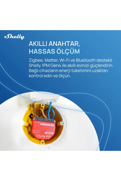 Shelly 1PM Gen4 Enerji Ölçümlü 16A Akıllı Röle - 2