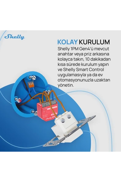 Shelly 1PM Gen4 Enerji Ölçümlü 16A Akıllı Röle - 3