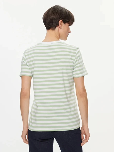 Only Pieces 17140802 0 Yaka Kadin Body - Yesil Cizgili - 7