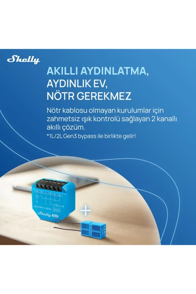 Shelly 2L Gen3 Nötrsüz 2 Kanallı Akıllı Röle - 2