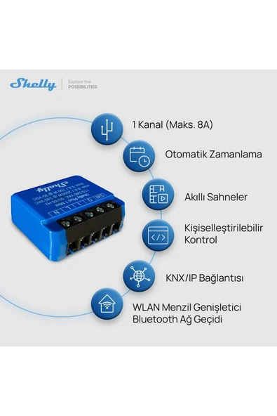Shelly 1 Mini Gen3 Akıllı Röle - 3