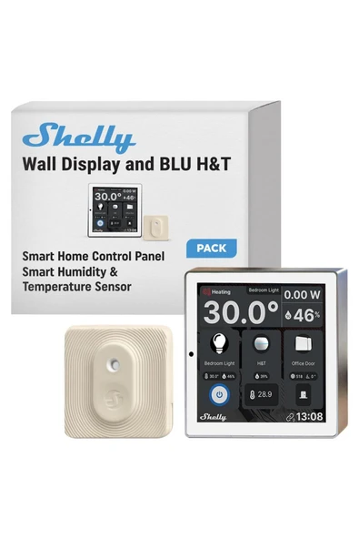 Shelly Wall Display & BLU H&T Beyaz Merkezi Kontrol Panel Seti