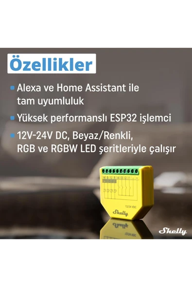 Shelly Plus RGBW PM Akıllı LED Renk ve Parlaklık Kontrol Rölesi - 3