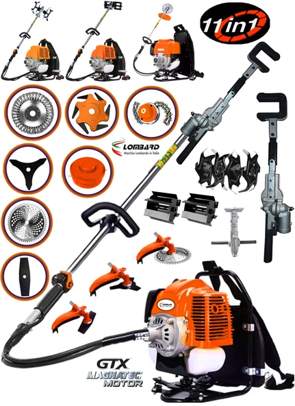 Lombard LS 9900 Sırt Tırpan + Çapalama Seti + Zeytin Toplama 12 Parça Full Set ürün görseli 1