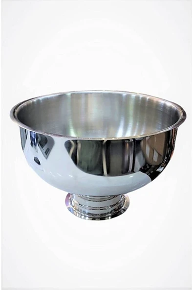 ÖZBİR Paslanmaz Çelik Punch Kase, Ayaklı Şampanya ,şarap , Buz Kovası, 30 X 17 Cm - Resim 2