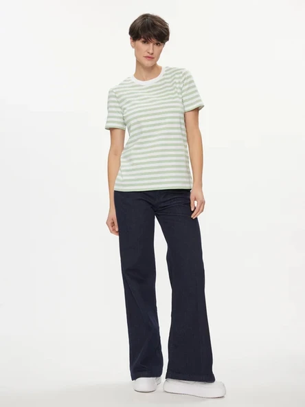 Only Pieces 17140802 0 Yaka Kadin Body - Yesil Cizgili - 2