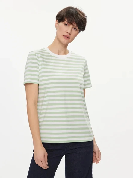 Only Pieces 17140802 0 Yaka Kadin Body - Yesil Cizgili - 1