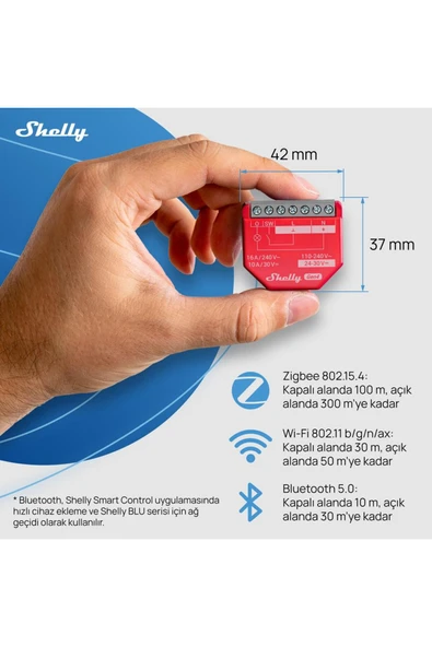 Shelly 1PM Gen4 Enerji Ölçümlü 16A Akıllı Röle - 4