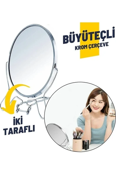 ayaz telekomünikasyon ddhomeandbaby Çift Taraflı Büyüteçli Makyaj Aynası 5 Inç Masa Üstü Aynası ayna - 4
