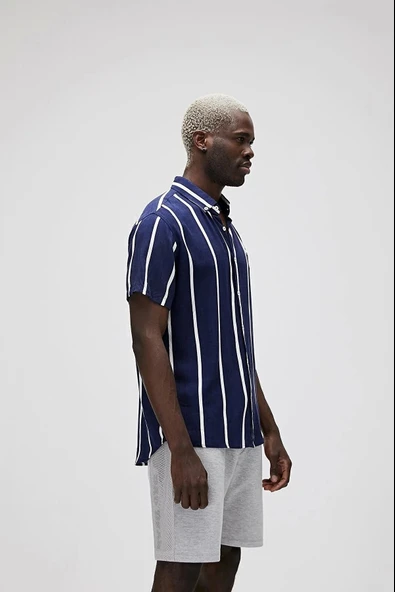 Bad Bear Sergio Erkek Gomlek - Lacivert Cizg - Resim 2